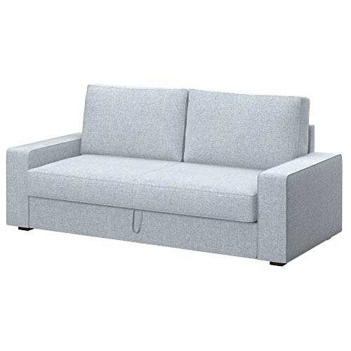 Soferia Kompatible Ersatzbezug fur VILASUND 3er-Bettsofa, Stoff Naturel Light Grey (FLECKENBESTÄNDIG), Grau von Soferia