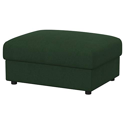 Soferia Kompatible Ersatzbezug fur VIMLE Hocker, Stoff Majestic Velvet Bottle Green (FLECKENABWEISEND und WASSERABWEISEND), Grün von Soferia