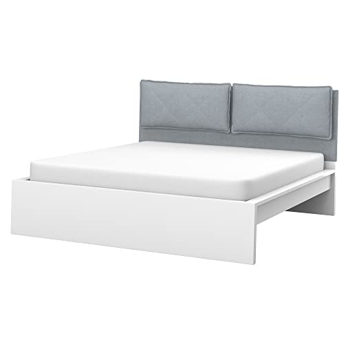 Soferia Kopfteil Bezug Kompatibel Mit Malm Bettkopfteil 140 cm Husse Boxspringbett Rückenlehne Bezug Bettkopfteil Schoner Wasserabweisend Fleckschutz Softi Grau von Soferia