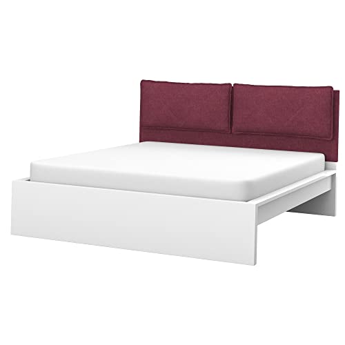 Soferia Kopfteil Bezug Kompatibel Mit Malm Bettkopfteil 140 cm Husse Boxspringbett Rückenlehne Bezug Bettkopfteil Schoner Wasserabweisend Fleckschutz Softi Rot Bordeaux von Soferia