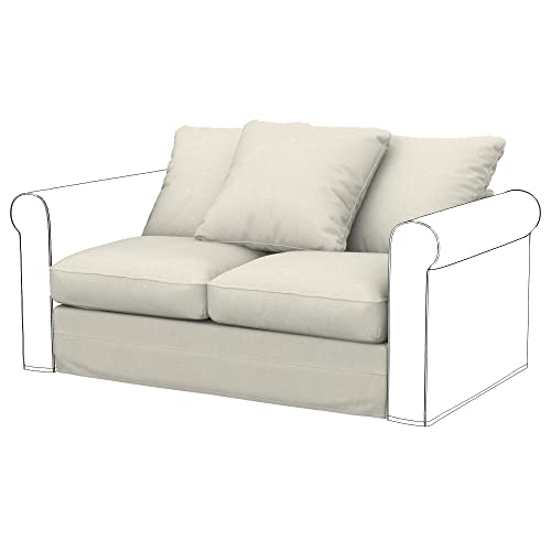 Soferia Sofabezug Kompatibel Mit Gronlid 2er-Sitzelement Sofaüberzug Sofaüberwurf Sofaschoner Cover Wasserabweisend Fleckschutz Softi Beige von Soferia