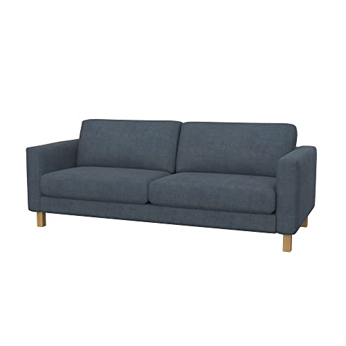 Soferia Sofabezug Kompatibel Mit Karlstad 3er-Sofa Sofaüberzug Sofaüberwurf Sofaschoner Cover Wasserabweisend Fleckschutz Softi Grau Anthrazit von Soferia