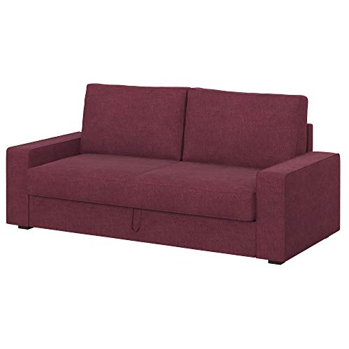 Soferia Sofabezug Kompatibel Mit Vilasund 3er-Bettsofa Sofaüberzug Sofaüberwurf Sofaschoner Cover Wasserabweisend Fleckschutz Softi Rot Bordeaux von Soferia
