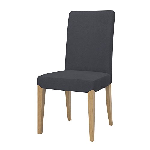 Soferia Stuhlhusse Kompatibel Mit Henriksdal Stuhl Stuhlbezug Stuhl Cover Kunstleder Lederoptik Wasserabweisend Pflegeleicht Antiallergisch Eco Leather Grau Anthrazit von Soferia