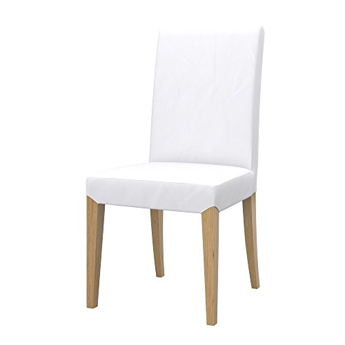 Soferia Stuhlhusse Kompatibel Mit Henriksdal Stuhl Stuhlbezug Stuhl Cover Kunstleder Lederoptik Wasserabweisend Pflegeleicht Antiallergisch Eco Leather Weiß von Soferia