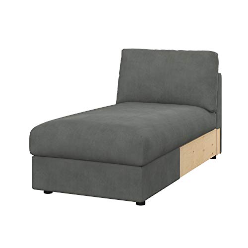 Soferia Überzug Kompatibel Mit VIMLE Recamiere Bezug Schonbezug Chaiselongue-Bezug Husse Einfache Reinigung Allergiefrei Wasserabweisend Majestic Velvet Grau von Soferia