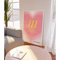 111 Engel Energie Poster, Gradient Poster Print, Wandkunst, Trendy Art, Moderne Kunst, Drucke, A2, A3, A4, Wanddekoration von SofestoreShop