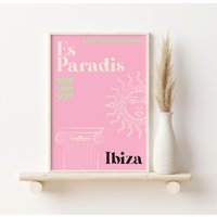 Es Paradis Ibiza Collection Print, A3, A4, Poster, Retro Vintage Art, Prints, Wanddekor von SofestoreShop