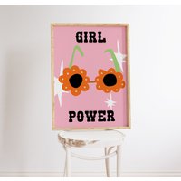 Girl Power Druck, Kinderzimmer Poster, Dekor, Kinder Wandkunst, Kinderzimmer, Positive Drucke, Gerahmte Drucke von SofestoreShop