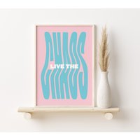 Live The Chaos Pink Poster, Poster Print, Wandkunst, Moderne Kunst, Pinke Drucke, A2, A3, A4 von SofestoreShop
