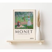 Monet, Ausstellung Creme Druck, A3, A4, Poster, Retro, Claude Wandkunst, Galeriewand, Kunst von SofestoreShop