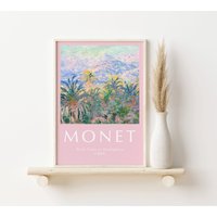 Monet Pink Ausstellungsdruck, Wanddekoration, Rosa Poster, Künstlerdrucke von SofestoreShop