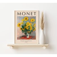 Monet Sunflower Kunstdruck, A3, A4, Poster, Retro, Claude Monet, Wandkunst Dekor, Galerie Wand, Kunst von SofestoreShop