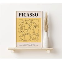 Picasso Gelber Druck, A3, A4, Poster, Retro, Picasso, Wandkunst Dekor, Galerie Wand, Kunst von SofestoreShop