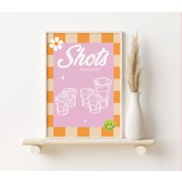 Shots Print, Cocktail Drink A2, A3, A4, Bunte Kunst, Alkohol Prints, Bar Wandkunst, Wanddekoration von SofestoreShop