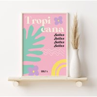 Tropicana Ibiza Collection Print, A3, A4, Bunte Kunst, Retro Drucke, Cafe Mambo, Es Vedra, Tequila, Wanddekoration von SofestoreShop