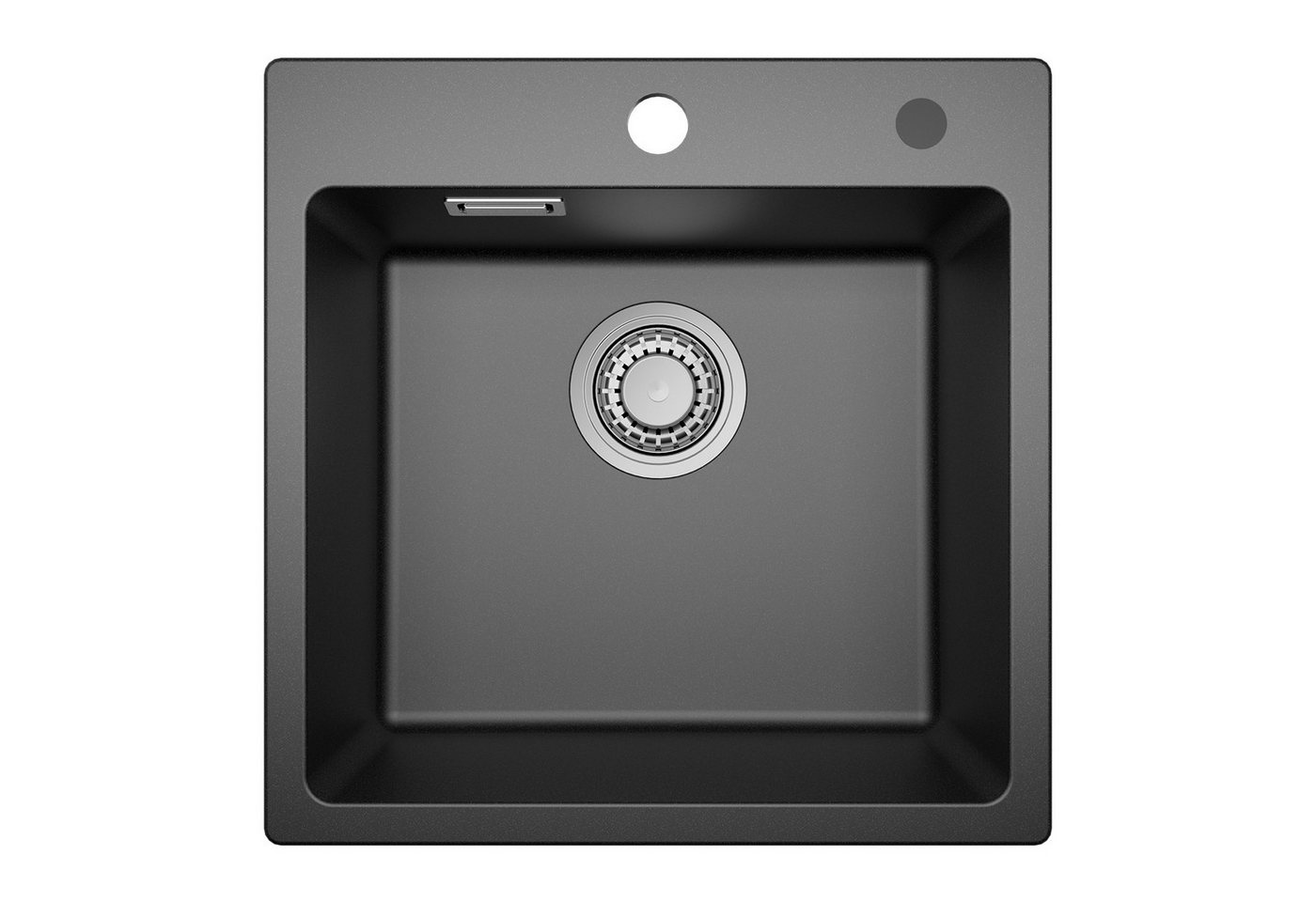 Sofetiy max Granitspüle Küchenspüle Granit Siphon Einbauspüle Spülbecken 45x45cm Spüle, Schwarz Rechteckig Einbauspüle Mit 2 Hahnlöcher Sofetiy max Granitspüle Küchenspüle Granit Siphon Einbauspüle Spülbecken 45x45cm Spüle, Schwarz Rechteckig Einbauspüle Mit 2 Hahnlöcher von Sofetiy max