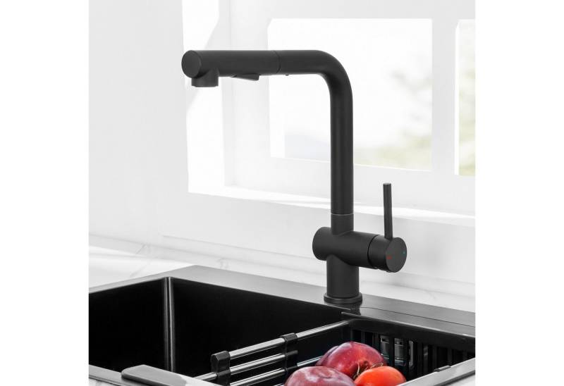 Sofetiy max Küchenarmatur 360° Wasserhahn mit Ausziehbar Brause Küche Einhand Mischbatterie Spültischarmatur Edelstahl Armatur für Küche von Sofetiy max