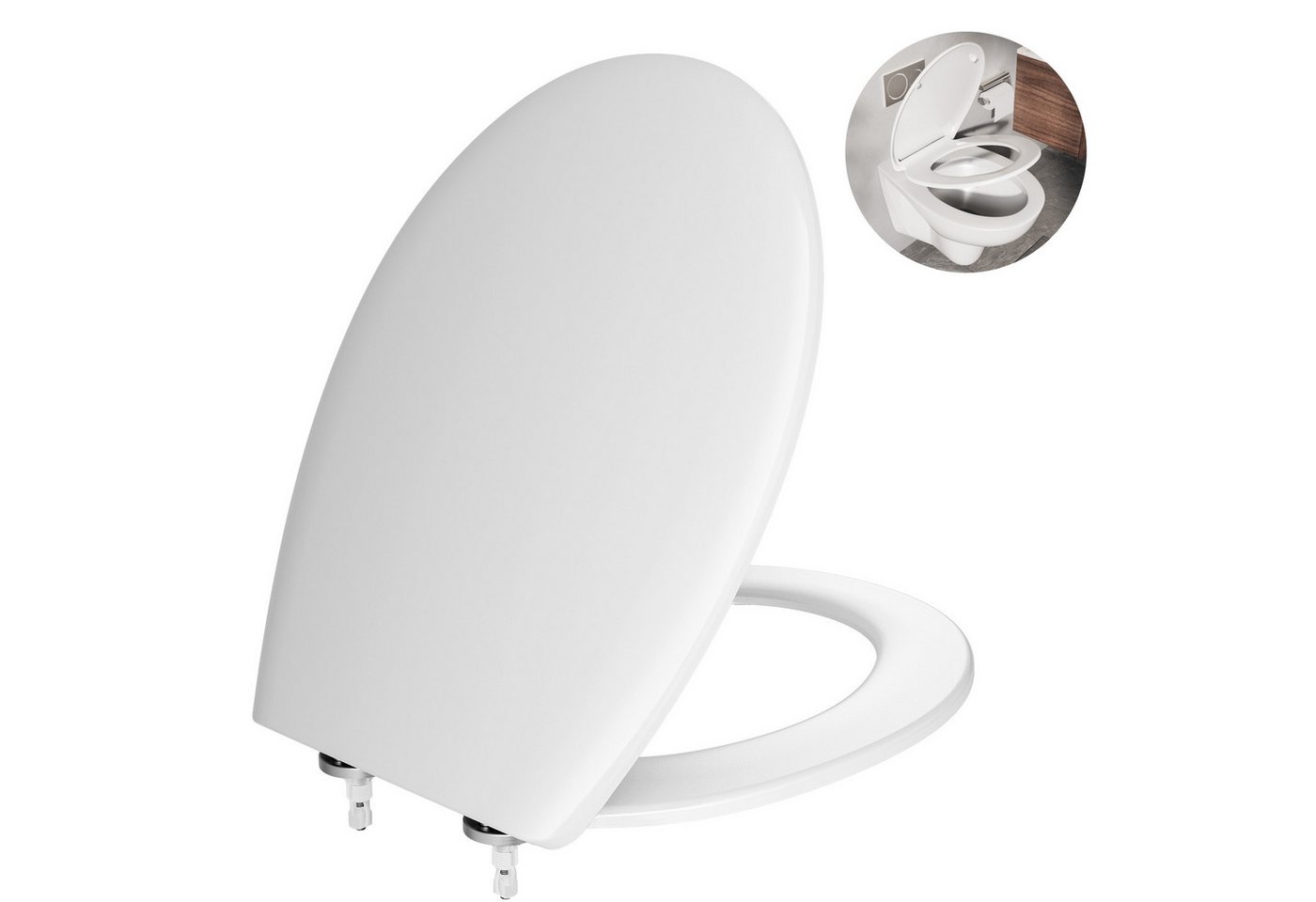 Sofetiy max WC-Sitz O-Form Toilettendeckel mit Absenkautomatik & Quick-Release Funktion, Toilettenbrille universal, Klobrille Weiß Sofetiy max WC-Sitz O-Form Toilettendeckel mit Absenkautomatik & Quick-Release Funktion, Toilettenbrille universal, Klobrille Weiß von Sofetiy max