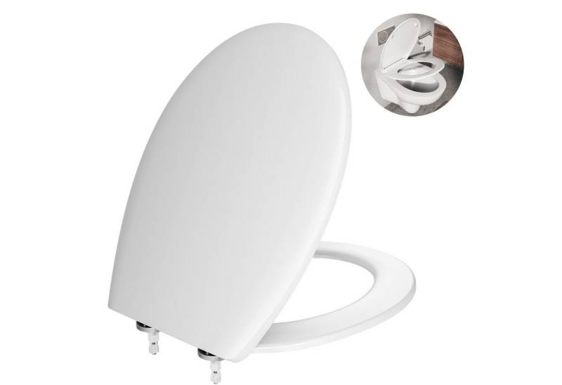 Sofetiy max WC-Sitz O-Form Toilettendeckel mit Absenkautomatik & Quick-Release Funktion, Toilettenbrille universal, Klobrille Weiß von Sofetiy max