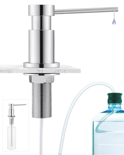 Sofetiy Seifenspender Küche Einbau, Spülmittelspender mit Edelstahlmuttern, Seifenspender Edelstahl mit 300ml Flasche und 1,25m Verlängerungsschlauch, Soap Dispenser aus Kupfer, Chrom Finish Sofetiy Seifenspender Küche Einbau, Spülmittelspender mit Edelstahlmuttern, Seifenspender Edelstahl mit 300ml Flasche und 1,25m Verlängerungsschlauch, Soap Dispenser aus Kupfer, Chrom Finish von Sofetiy