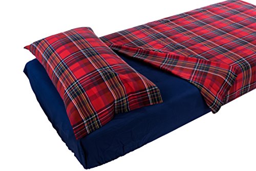 Soffim Betttuch und Kissenbezug Madras rot 160 x 280 cm + 50 x 80 cm von Soffim