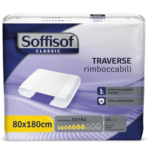 Soffisof Inkontinenz-Bettschutz 80x180 - einweg Bettunterlage für Erwachsene - Einzelpackung mit 15 Bettunterlagen, 7 Tropfen - Inkontinenzunterlage für Betten Soffisof Inkontinenz-Bettschutz 80x180 - einweg Bettunterlage für Erwachsene - Einzelpackung mit 15 Bettunterlagen, 7 Tropfen - Inkontinenzunterlage für Betten von Soffisof
