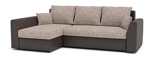 Ecksofa Paul mit Schlaffunktion! Best ECKSOFA! Eckcouch mit Bettkasten! (Lawa 02 + Soft 66) von Sofini