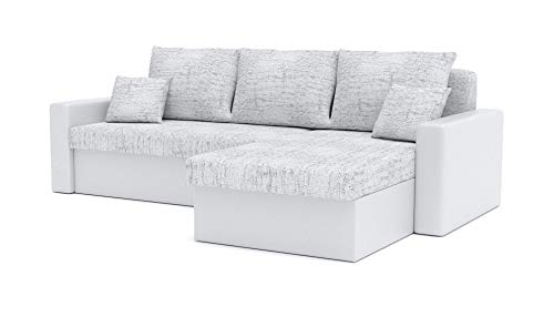 Ecksofa Zeus mit Schlaffunktion! Best ECKSOFA! Eckcouch mit Bettkasten! (Lawa 09 + Soft 17) von Sofini