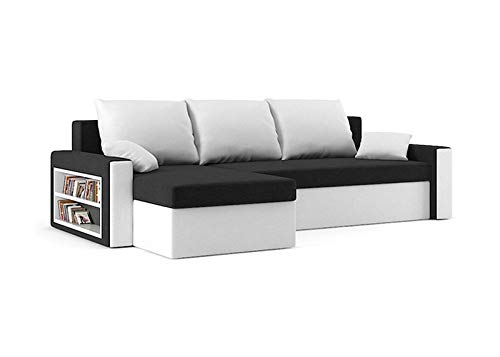 Sofini Ecksofa Drive mit Schlaffunktion! Best Ecksofa! Couch mit Bettkasten und Regalfächer! (Haiti 17+ Haiti 0) von Sofini