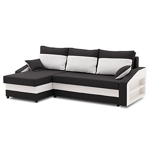 Ecksofa Hewlet mit Regal und Schlaffunktion! Best ECKSOFA! Eckcouch Bettkasten! Best! Polstermöbel fur Wohnzimmer stauraum, (Haiti 17+ Haiti 0- rechts), Breite: 235 cm, Tiefe 140 cm, Höhe: 75 cm von Generic