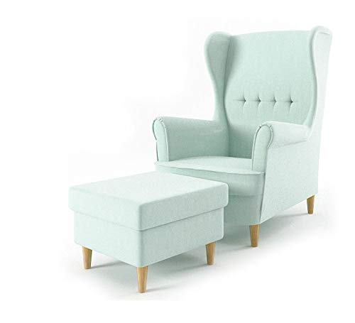 Sofini Ohrensessel Milo mit Hocker! Sessel für Wohnzimmer & Esszimmer! Skandinavisch, Relaxsessel aus Webstoff, Best Sessel! (Beauty 5) von Sofini