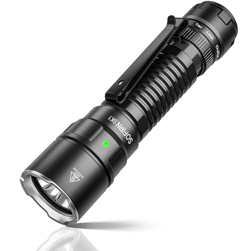 Sofirn SK1 Led Taschenlampe Aufladbare,Taktische Taschenlampe USB C mit Batterie Helle EDC Taschenlampe 1300 Lumen,479M max,mit Magnetisch Drehschalter für Outdoor Camping Notfälle Rettungsjagd von Sofirn