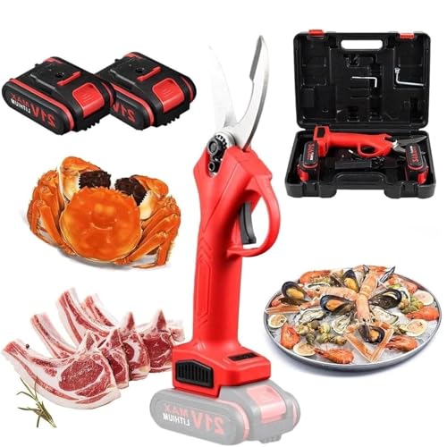 MüHelose Kabellose Elektrische Knochenschere | Schneiden Sie HüHnchen, Fisch Und GemüSe Wie Butter | Wiederaufladbar Mit 2 * 2000-Mah-Akkus – FüR VielbeschäFtigte HobbyköChe!,Red von Soflightmok