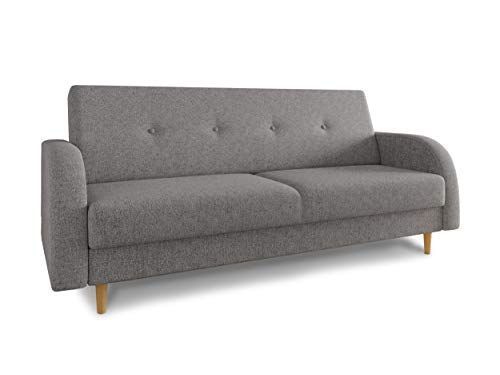 Schlafsofa Kelso - klick-Klack Sofa mit Bettkasten und Schlaffunktion, Bettsofa, Schlafcouch mit Holzfüße, Couch vom Hersteller, Couchgarnitur (Grau (Twist 21)) von Sofnet