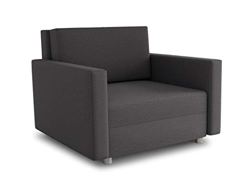 Schlafsofa Pura Midi mit Bettkasten - Polstersofa mit Schlaffunktion, Sofa, Sofagarnitur, Bettsofa, Wohnlandschaft, Couch (Dunkelgrau (Suedine 36)) von Sofnet