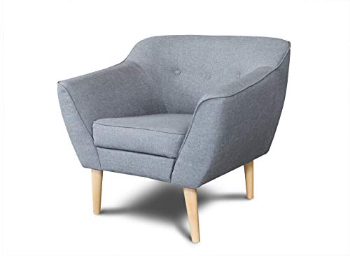 Sessel Scandi - Scandinavian Design Kollektion, Holzfüße, Couchhusse für Einsitzer Couchsessel oder Loungesessel, Stuhl, Wohnzimmer (Grau (Sawana 21)) von Sofnet