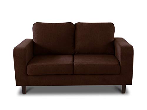 Sofa Kera 2-Sitzer - Velours Stoff, Holzfüße, Couch 2-er, Loungesofa, Sofagarnitur, Büro, Wohnzimmer (Braun (Cosmic 70)) von Sofnet