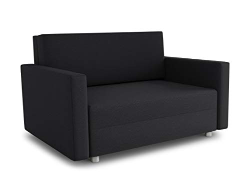 Sofa Pura Maxi mit Schlaffunktion - Schlafsofa mit Bettkasten, Sofagarnitur, Bettsofa, Wohnlandschaft, Couch, Polstersofa (Schwarz (Suedine 24)) von Sofnet