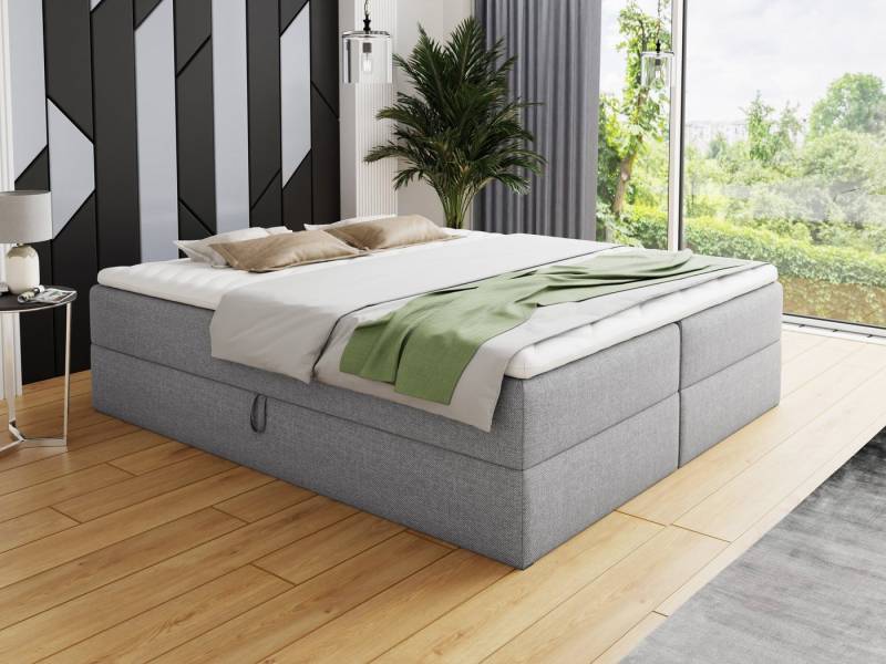 Sofnet Boxbett Base (mit zwei Bettkästen, Bonell-Matratze und Topper), Doppelbett, Polsterbett, Freistehendes Bett, Boxspringbett von Sofnet