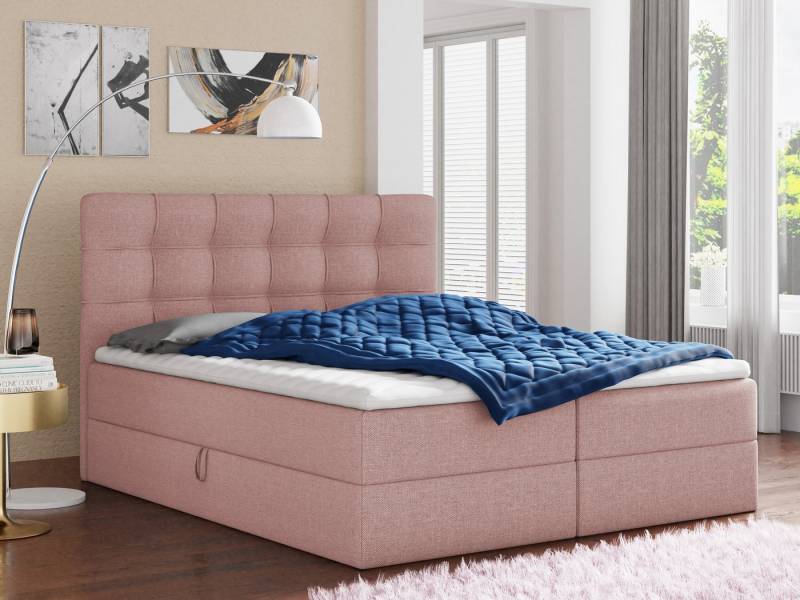 Sofnet Boxbett Best (mit zwei Bettkästen, Bonell-Matratze und Topper), Doppelbett, Polsterbett mit Kopfteil, Boxspringbett von Sofnet