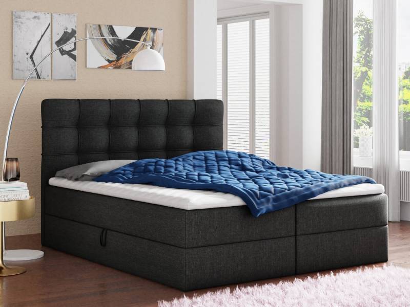 Sofnet Boxbett Best (mit zwei Bettkästen, Bonell-Matratze und Topper), Doppelbett, Polsterbett mit Kopfteil, Boxspringbett von Sofnet