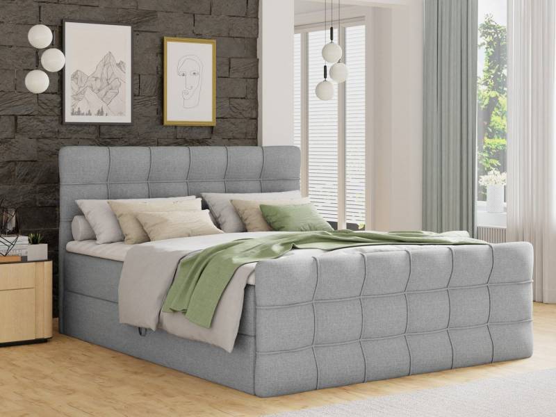 Sofnet Boxbett Best Lux (mit zwei Bettkästen, Bonell-Matratze und Topper), Doppelbett, Polsterbett mit Kopfteil und Fußteil, Boxspringbett von Sofnet