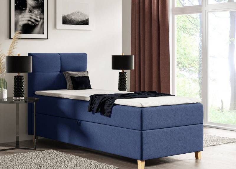 Sofnet Boxbett Candy Mini (mit Bettkasten, Bonell-Matratze und Topper), Einzelbett, Polsterbett mit Kopfteil, Boxspringbett, Kinderbett von Sofnet