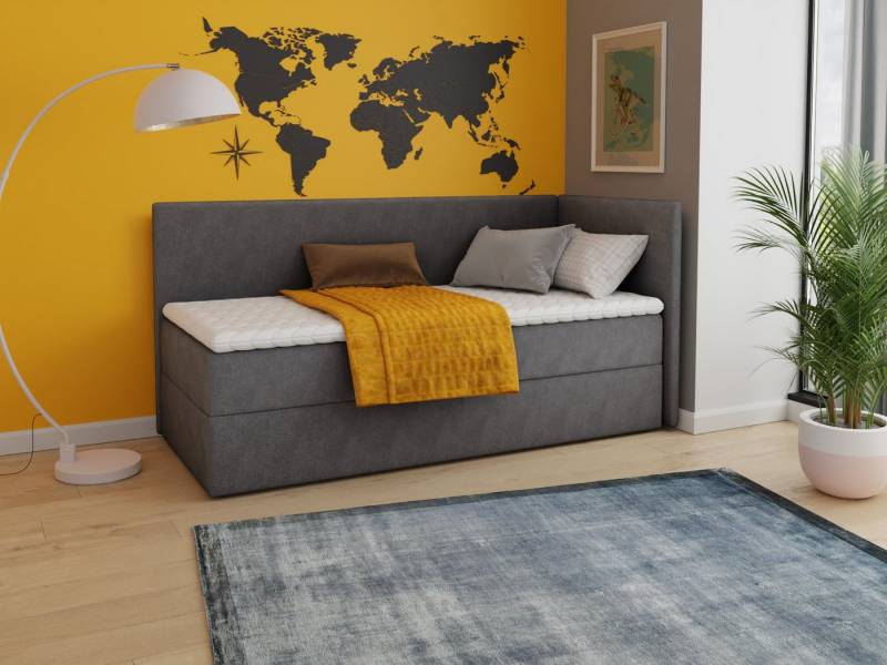Sofnet Boxbett Flame (mit Bettkasten, Bonell-Matratze und Topper), Einzelbett, Polsterbett, Boxspringbett, Kinderbett, Jugendbett von Sofnet