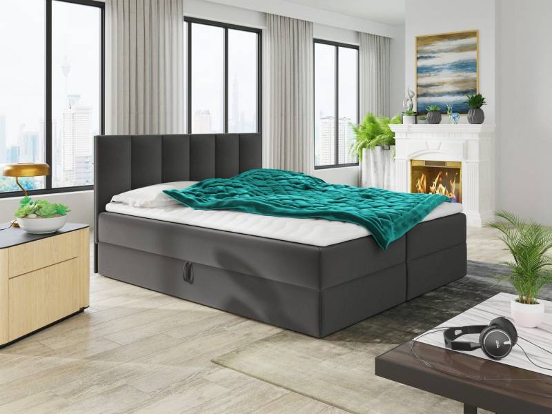 Sofnet Boxbett Star (mit zwei Bettkästen, Bonell-Matratze und Topper), Doppelbett, Polsterbett mit Kopfteil, Boxspringbett von Sofnet
