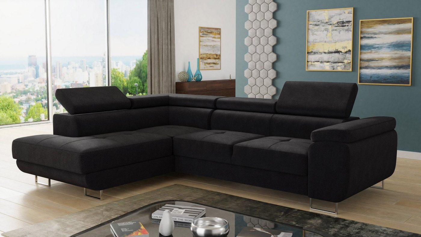 Sofnet Ecksofa Caris, mit Schlaffunktion und Bettkasten, Wohnlandschaft mit einstellbare Kopfstützen, Schlafsofa Sofnet Ecksofa Caris, mit Schlaffunktion und Bettkasten, Wohnlandschaft mit einstellbare Kopfstützen, Schlafsofa von Sofnet