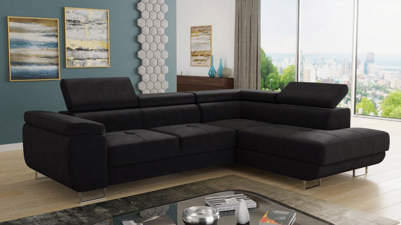 Sofnet Ecksofa Caris, mit Schlaffunktion und Bettkasten, Wohnlandschaft mit einstellbare Kopfstützen, Schlafsofa Sofnet Ecksofa Caris, mit Schlaffunktion und Bettkasten, Wohnlandschaft mit einstellbare Kopfstützen, Schlafsofa von Sofnet