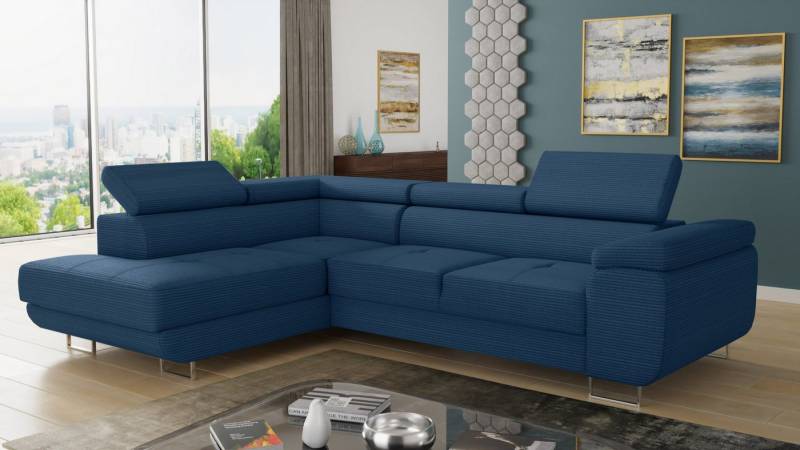Sofnet Ecksofa Caris Cord, mit Schlaffunktion und Bettkasten, Wohnlandschaft mit einstellbare Kopfstützen, Schlafsofa Sofnet Ecksofa Caris Cord, mit Schlaffunktion und Bettkasten, Wohnlandschaft mit einstellbare Kopfstützen, Schlafsofa von Sofnet