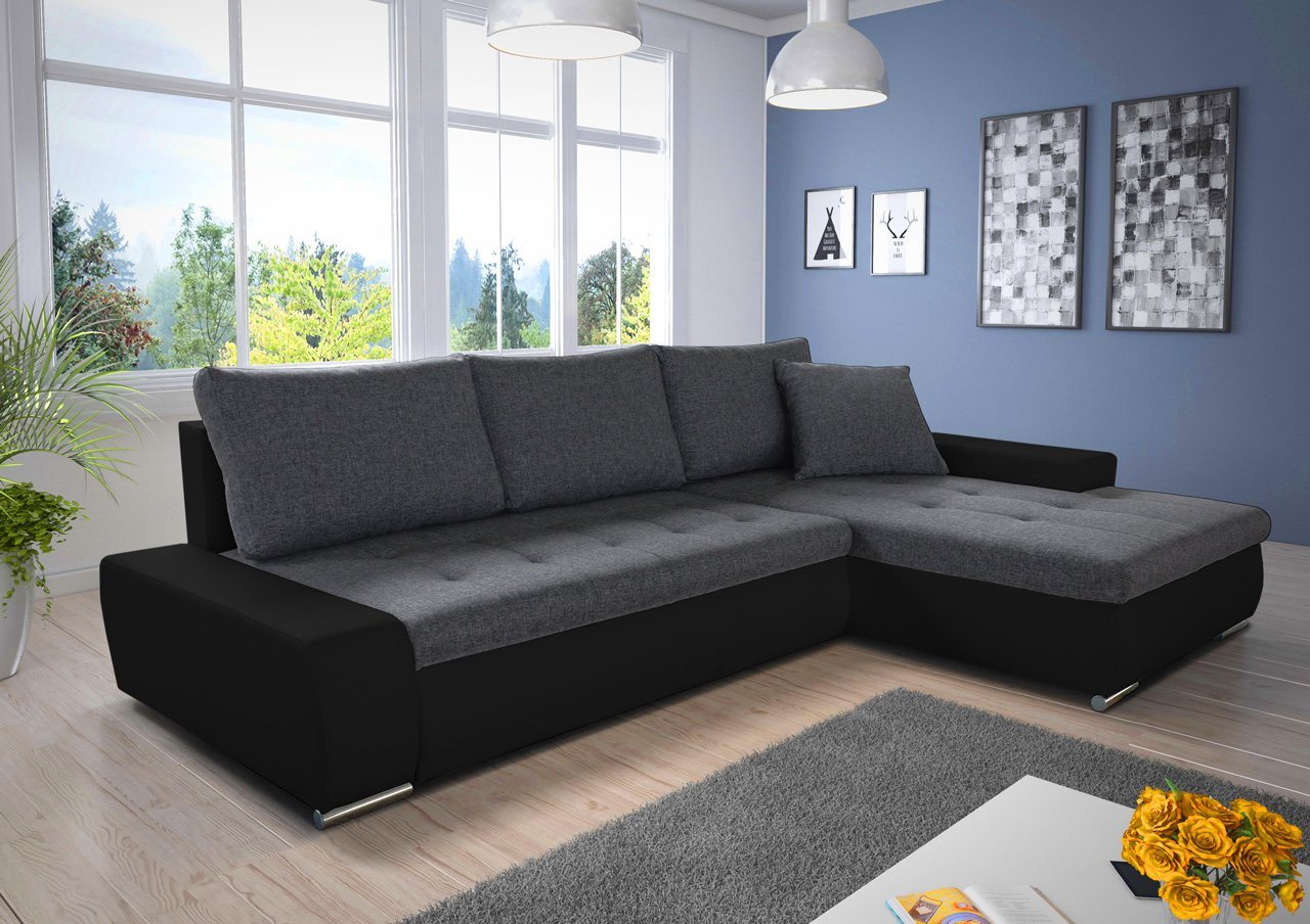 Sofnet Ecksofa Faris, mit Schlaffunktion und Bettkasten, Schlafsofa - Wohnlandschaft - Big Couch von Sofnet